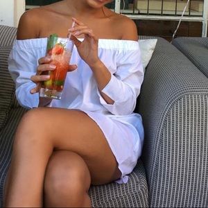 Off shoulder summer dress (white)